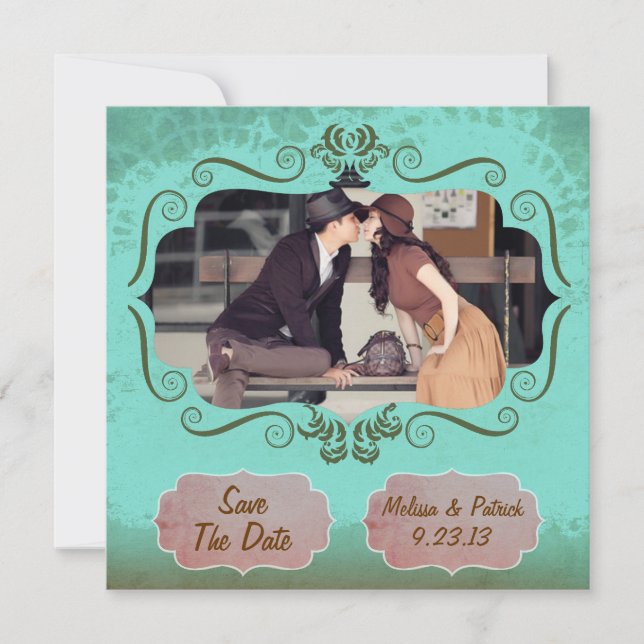 Save The Date Mint Vintage Enregistrer la date (Devant)