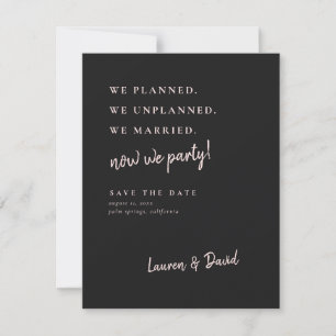 Save The Date Mise à jour du Mariage de la poste de Charcoal Gre