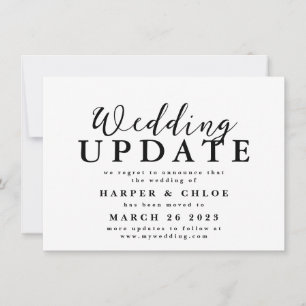 Save The Date Mise À Jour Du mariage Modifier La Date De Report