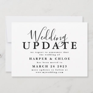 Save The Date Mise À Jour Du mariage Modifier La Date De Report