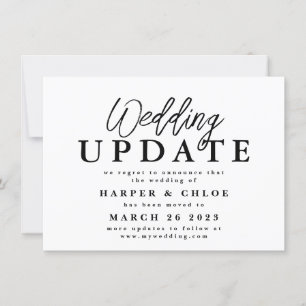 Save The Date Mise À Jour mariage Modifier La Date Postponction