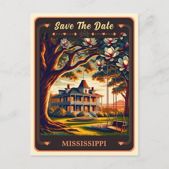 Save the Date | Mississippi Invitation Postcard (Front)