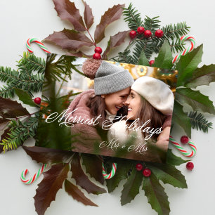 Save The Date Mme et Mme Happiest Jours fériés modernes Noël