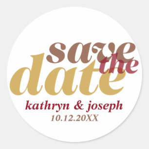 Save the date mocha brown wedding engagement seals