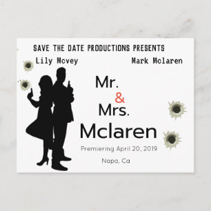 Save The Date Mock Movie Poster Postcard