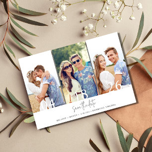 Save The Date Modern 3 Photo Collage Mariage