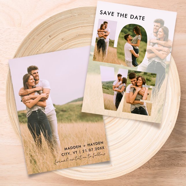 Save The Date Modern 6 Photo Collage Enregistrer la date Love Le (Créateur téléchargé)