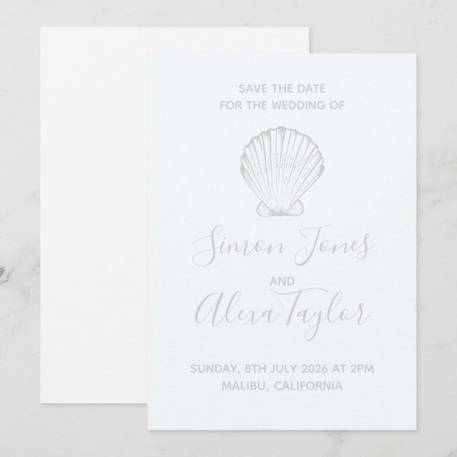 Save The Date Modern Beach destination mariage enregistrer la da (Devant / Derrière)