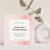 SAVE THE DATE modern boho mandala pink watercolor
