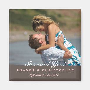 Save the Date Modern Brown & Pink Magnet