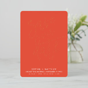 SAVE THE DATE modern calligraphy script orange