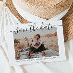 Save the date modern chic typography photo announcement postcard<br><div class="desc">Save the date modern chic typography photo</div>