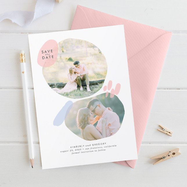 Save The Date Modern Creative Abstrait Enregistrer la photo de l (Créateur téléchargé)