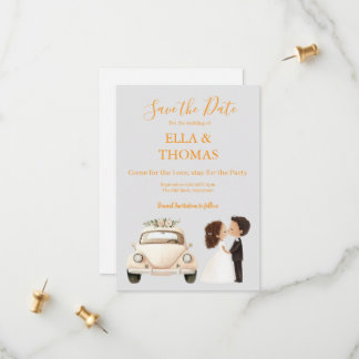 Save The Date Modern Cute Marigold Text 