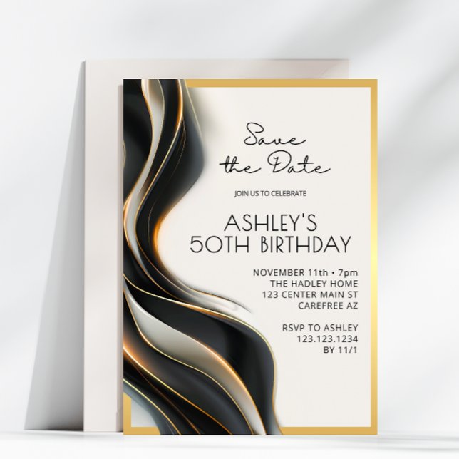 Save the Date Modern Elegant 50th Birthday Invitation (Creator Uploaded)