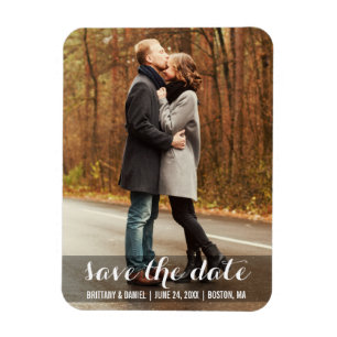 Save The Date Modern Engagement Magnet LWB