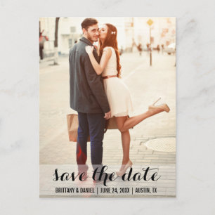 Save The Date Modern Engagement Postcard LB