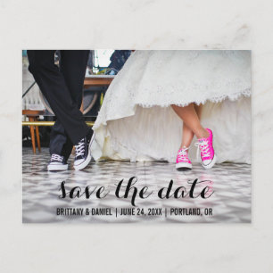 Save The Date Modern Engagement Postcard SCB