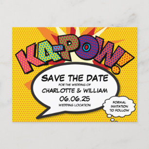 Save the Date Modern Fun Colourful Announcement Postcard