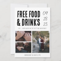 Modern Funny Libre nourriture et boissons Mariage 