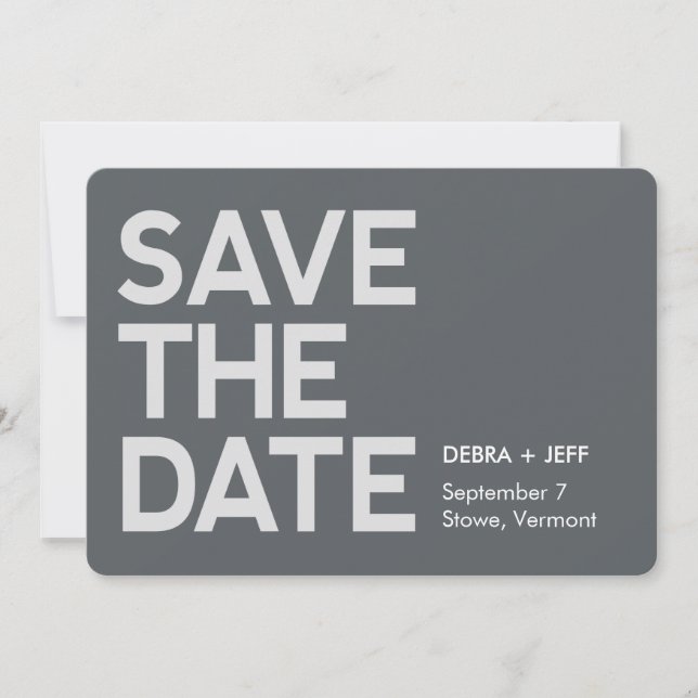 Save the Date Modern Grey (Front)