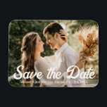 save the date modern handwriting wedding photo  magnet<br><div class="desc">save the date modern handwriting wedding photo Magnet, custom.
you can change the font color , style and size.</div>
