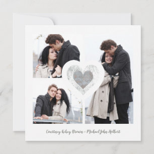 Save The Date Modern Heart 3 Photos Fiançailles Séance romantiqu