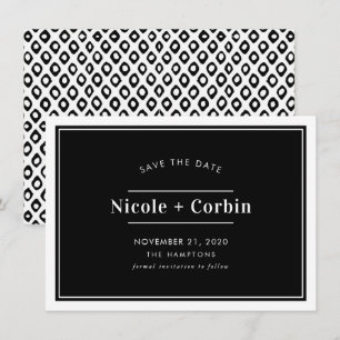 SAVE THE DATE modern minimal classy black white Invitation