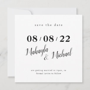 SAVE THE DATE modern minimal date simple stylish Invitation