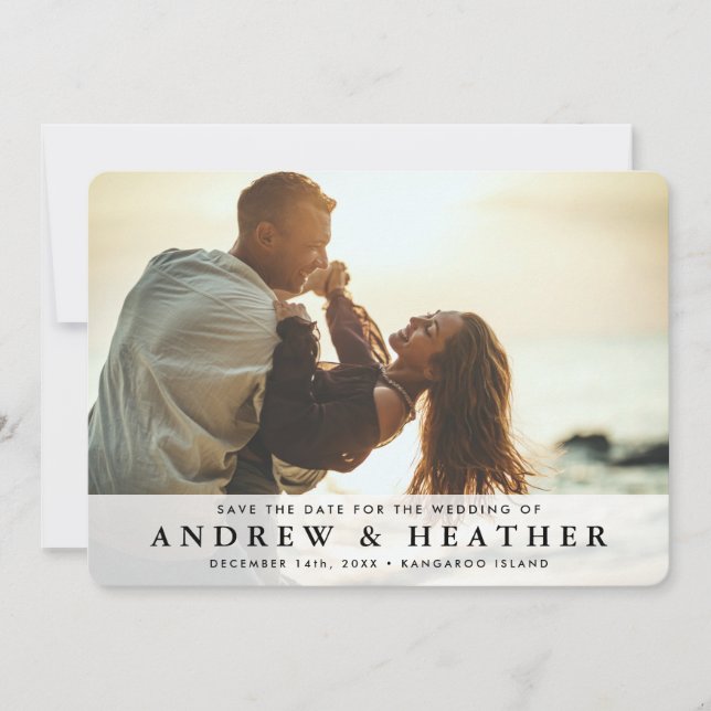 SAVE THE DATE modern minimal trendy photo overlay Invitation (Front)