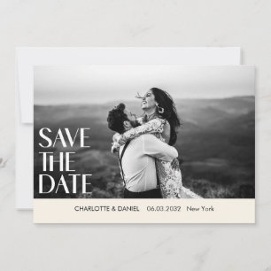 Save the Date! Modern Minimalist 1 Photo Thank You Card
