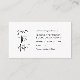 Save the date, modern minimalist enclosure card