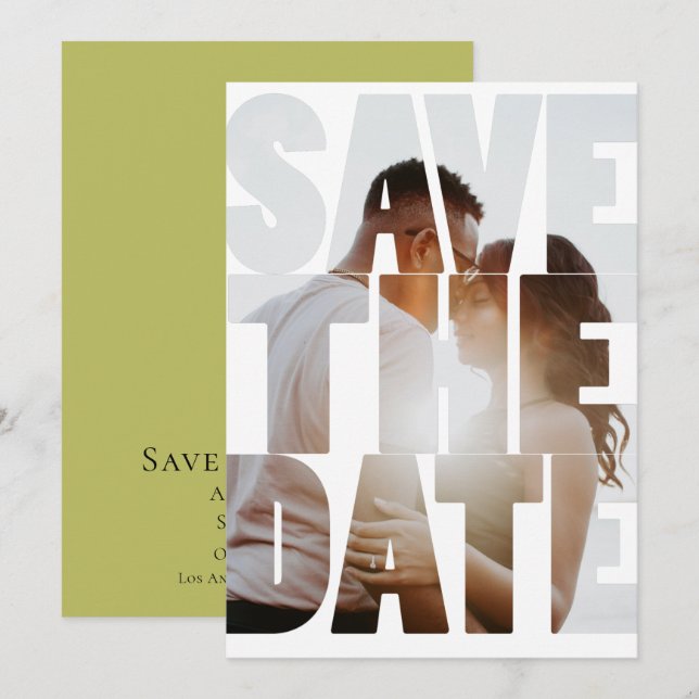 Save The Date Modern Personalized Photo Announcement (Front/Back)