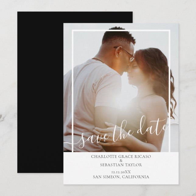 Save The Date Modern Personalized Photo Announcement (Front/Back)