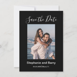 Save The Date Modern Photo Black