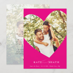 SAVE THE DATE modern photo elegant heart yellow In Invitation