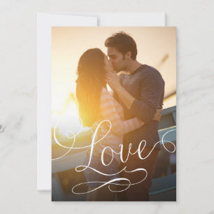 Save The Date Modern Script Love Romantic Photo Enregistrer La D