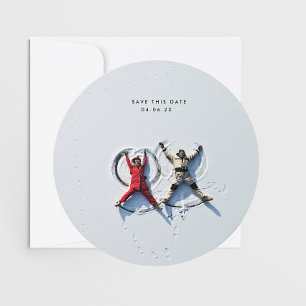 Save The Date MoDeRN Simple MINIMALIST Photo Mariage rond