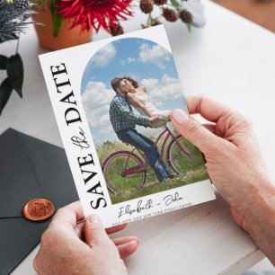 Save The Date Modern Simple Script Photo Mariage Enregistrer La 