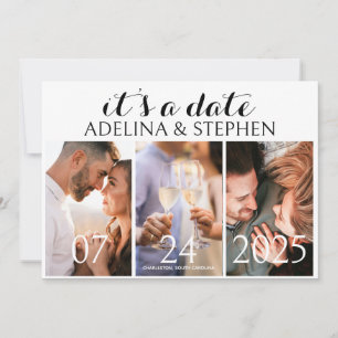 Save The Date Modern Simple Script Trois Galerie de photos QR CO