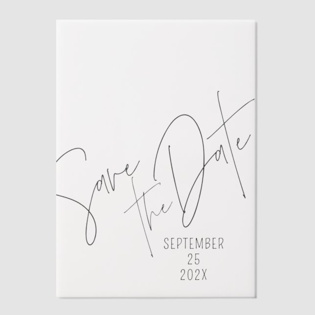 Save the Date Modern Typography Overlay Vellum Invitations (Front)