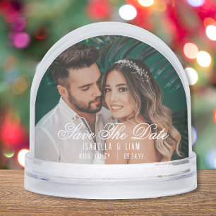Save The Date Modern Wedding Photo Custom Snowglobe