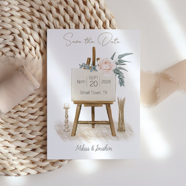 Save The Date Moderne Boho Rose Élégant Floral Enregistrer La Da (Créateur téléchargé)