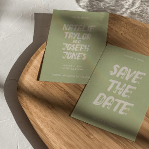 Save The Date Moderne Bright Retro Bold Brusch Boho Mariage
