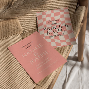 Save The Date Moderne coloré Super rétro amusant Mariage unique