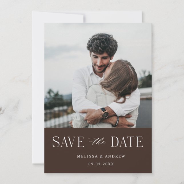 Save The Date Moderne Élégant Enregistrer le chocolat de date (Devant)