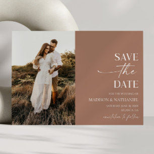 Save The Date Moderne Élégant minimaliste Mocha Mousse Mariage