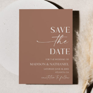 Save The Date Moderne Élégant minimaliste Mocha Mousse Mariage