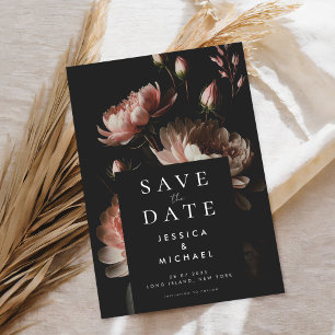 Save The Date Moderne Élégant Moody Floral minimaliste Mariage