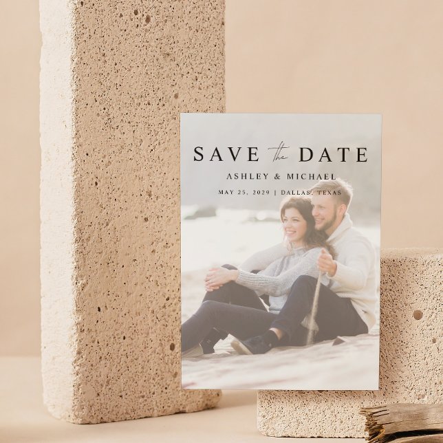Save The Date Moderne Elegant Vellum Overlay 2 Mariage photo (Save Your Date in Style! Elegant & Personalizable Wedding Card. 💍💌 [Add Details])